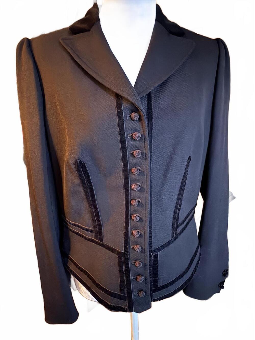 Ralph Lauren Black Wool and Velvet Jacket 10